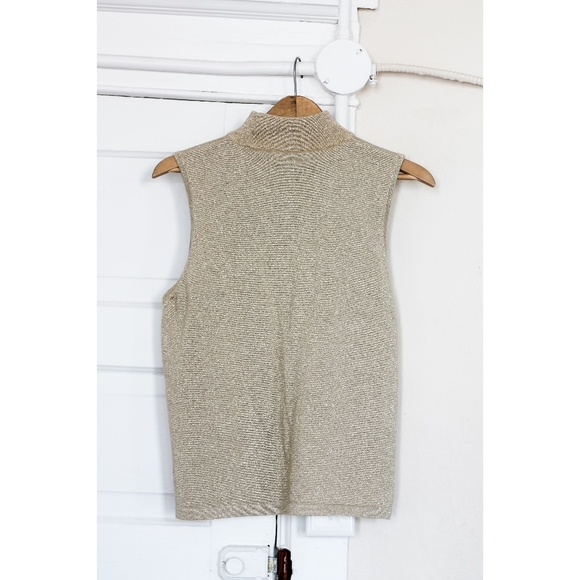 Vintage 1980's Gold Metallic Sleeveless Top - Picture 2 of 4